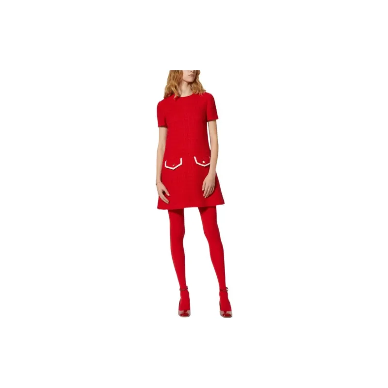 Valentino ROSSO Chinese New Year Short Sleeved Dresses Women's Red-1