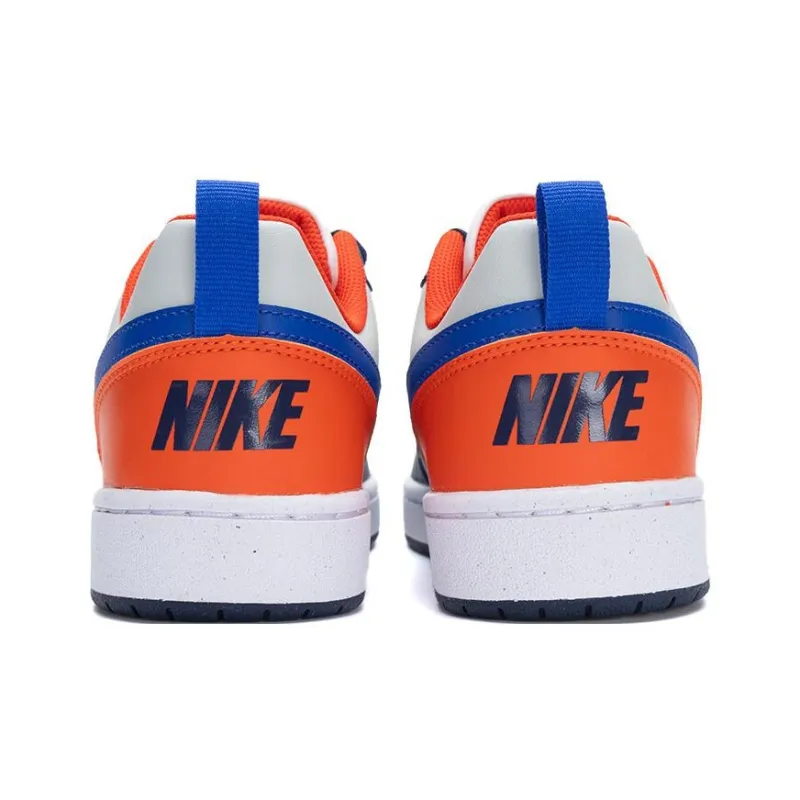 Nike Court Borough Breathable Low Top Kids' Skateboarding Shoes White Blue Unisex-3