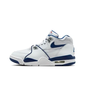 Nike Air Flight 89 Mid Top Vintage Basketball Shoes White Blue Grade School