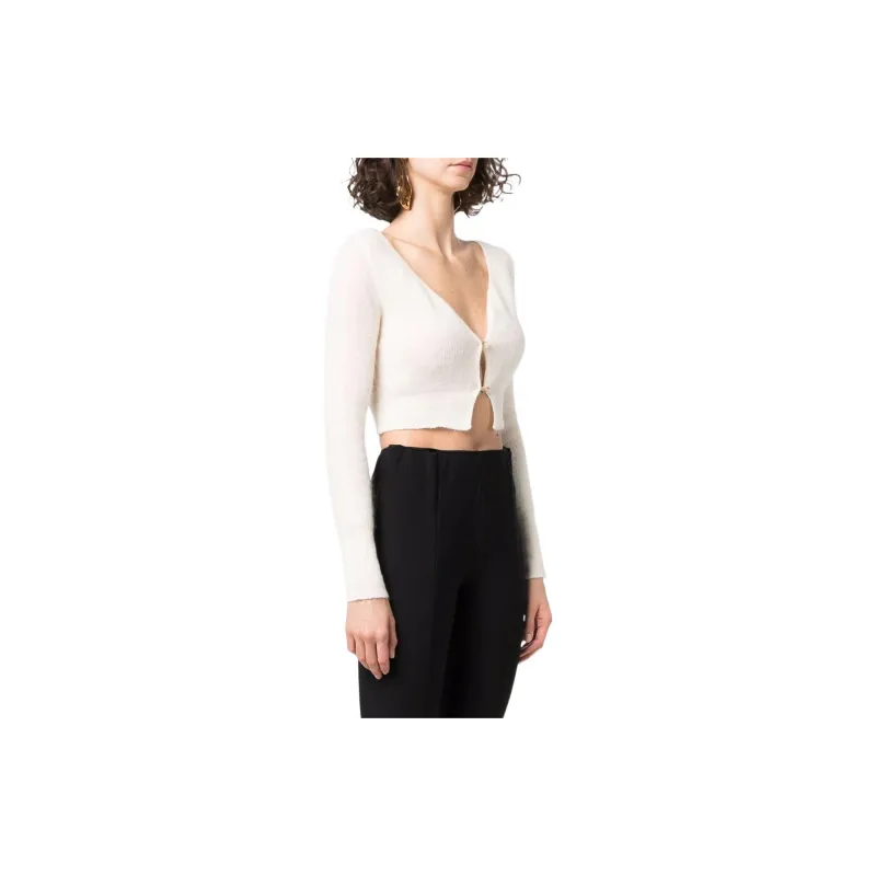 Jacquemus SS22 Slim Fit Knitwear Women's Gray White-3