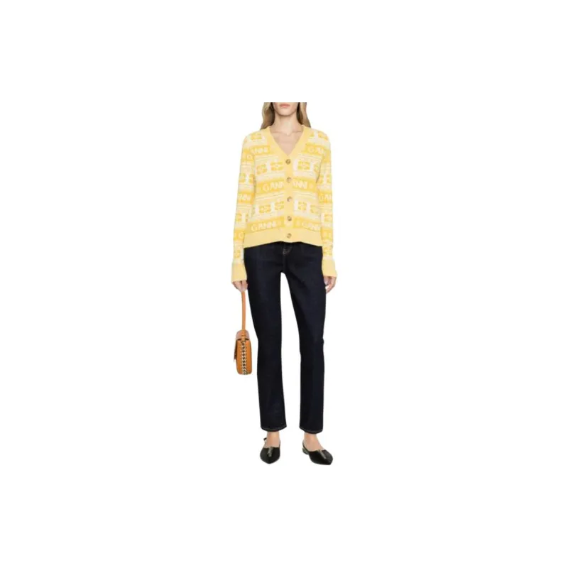 GANNI V neck Knit Cardigan-2
