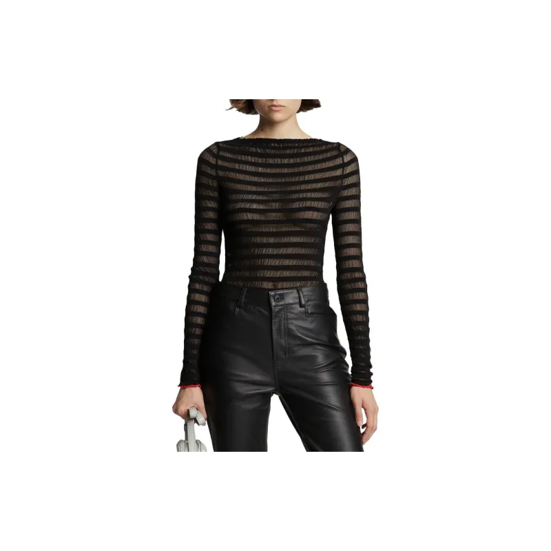 PROENZA SCHOULER Striped Sheer Top-1