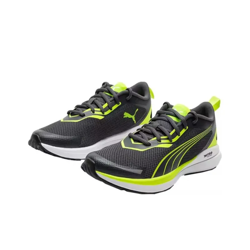 PUMA Kruz Nitro Jr Anti Slip And Wear Resistant Breathable Low Top Kids' Running Shoes Dark Gray Teenagers-2