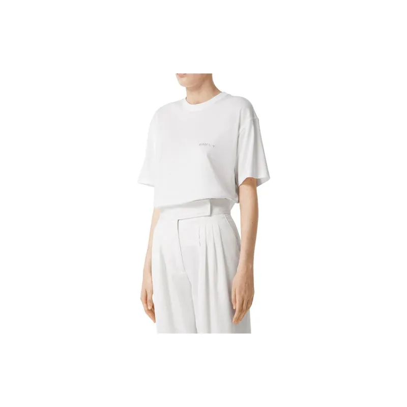 Burberry Drop Shoulder Sleeve T Shirt Women's White-1