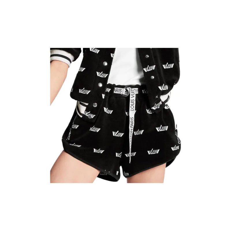 LOUIS VUITTON New Quarterly Products Of LV Knitted Sweatpants Women's Black-1