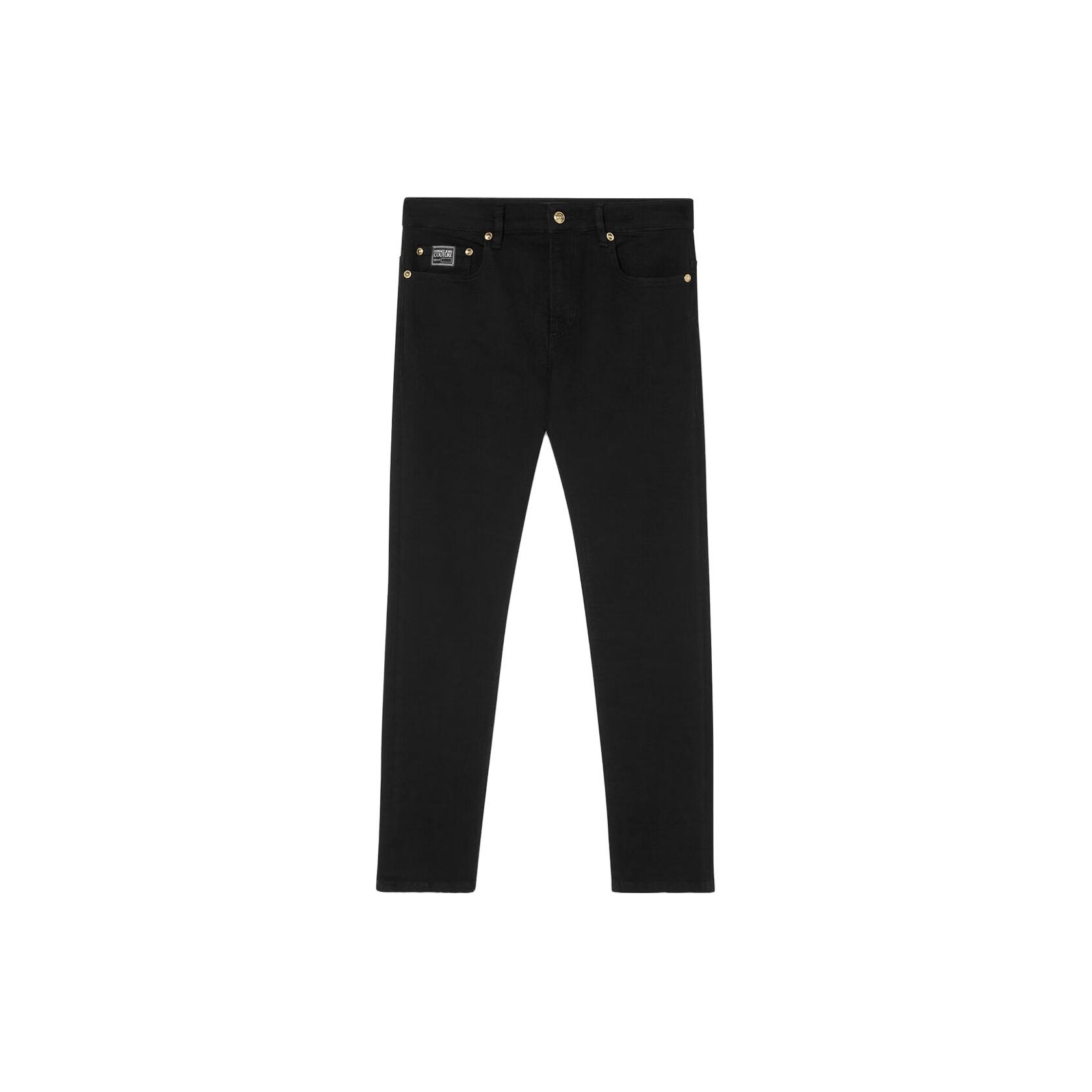 VERSACE store JEANS COUTURE High Rise Coated Shiny Black Jeans