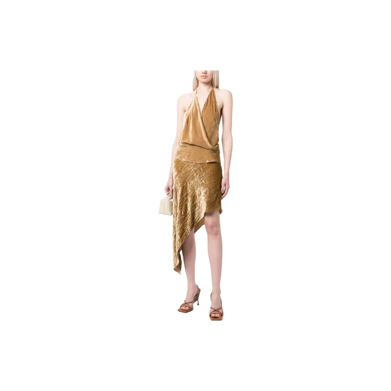 Petar Petrov Striped Velvet Halterneck Tank Top-1