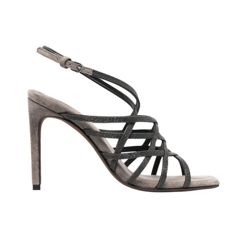 Brunello Cucinelli 110mm Heeled Suede Sandals Women's-1