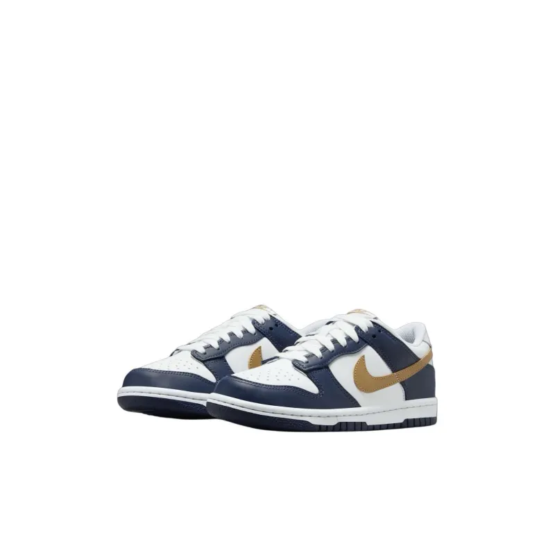 Nike Dunk Anti Slip Wear Resistant Low Top Kids' Skateboarding Shoes White Blue Kids'-2