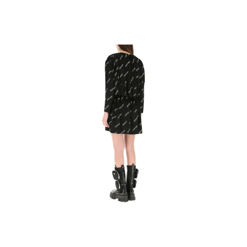 Balenciaga Long Sleeved Dresses Women's Black-4