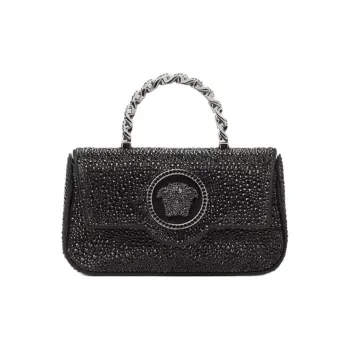VERSACE La Medusa Viscose Shoulder Bag Crossbody Bag Handbag Mini Women's Black