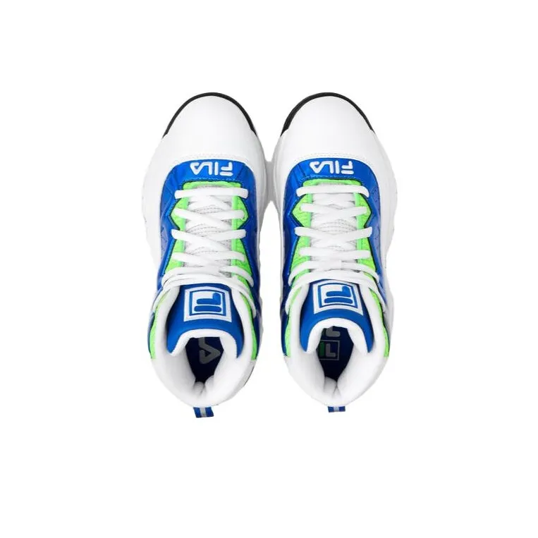 FILA KIDS Mb Night Walk Cushioning Wear Resistant Mid Top Children's Basketball Shoes Blue White Teenagers-3