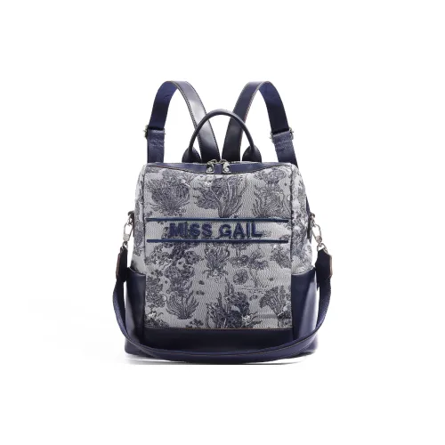 MISS GAIL Backpacks Blue And White Porcelain Fits 13.3-Inch Computers