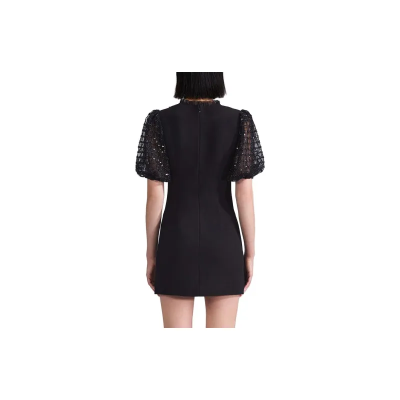 Self portrait Short Sleeved Dress Women's Classic Black-2