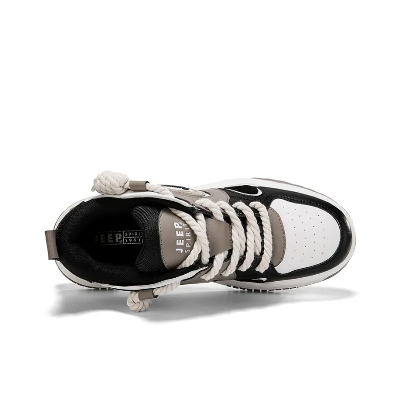 JEEP SPIRIT Skateboard Shoes Men Low Top Polar White/Graphite Black-5