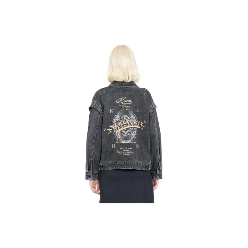 EVISU Denim Jackets Women's Dark Gray-2