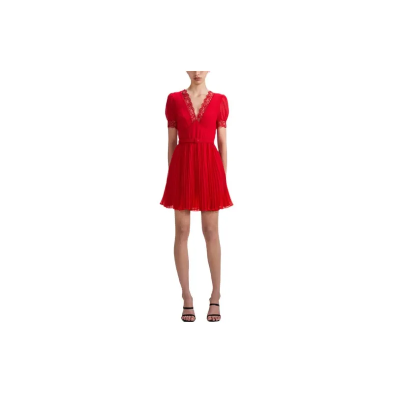 Self portrait Lace trim A line Minidress-1