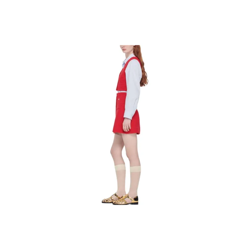 Sandro SS23 CNY Of Rabbit Vests Women's Red-3