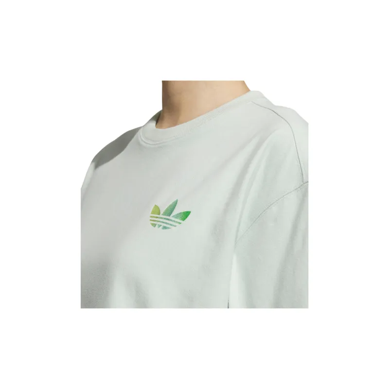 adidas originals Women's Lifestyle Logo Print Short Sleeve Tee Women's 'Linen Green'-4