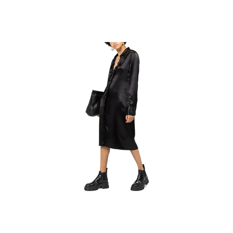Bottega Veneta Long Sleeved Dresses Women's Black-3