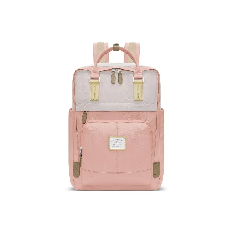 MYD Polyamide/Fabric Backpack, Backpack Medium Size Unisex Honey Peach Pink-1