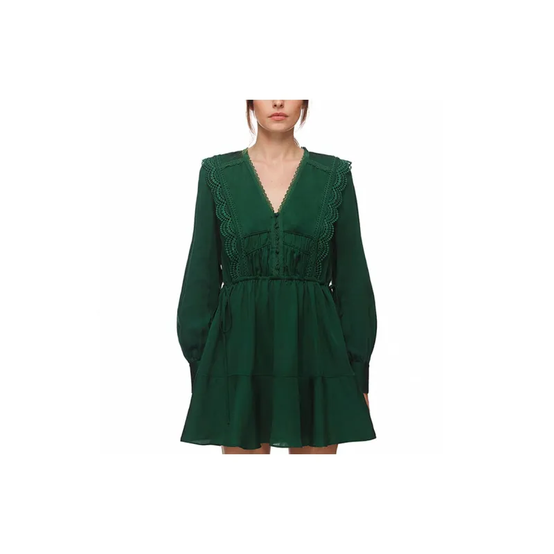 Self portrait Long Sleeved Dresses Women's Green-3