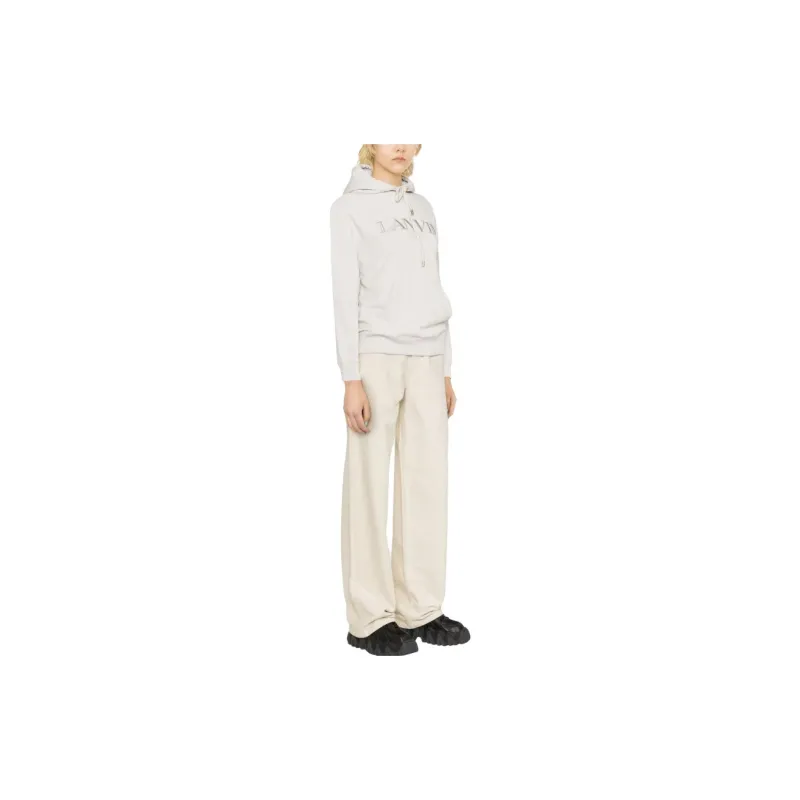 Lanvin Logo Embroidered Drawstring Hoodie-2