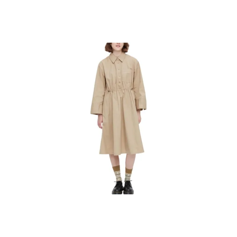 Marni X UNIQLO Marni Co-Branding Long-Sleeved Dresses Women's Khaki-1