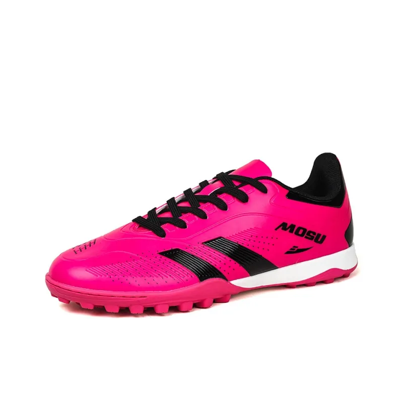 Kuding Soccer Shoes Unisex Low Top Orange/Neon Yellow/Rose Red/Black Red-13