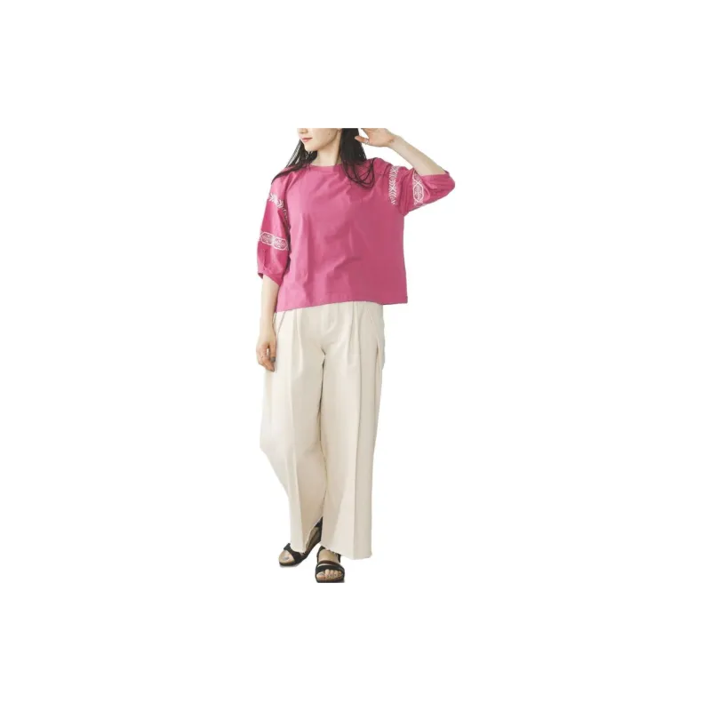 Beams T Shirts Women's Purple-3