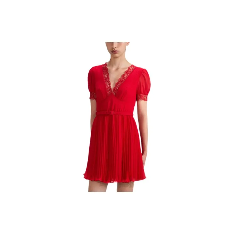 Self portrait Lace trim A line Minidress-3