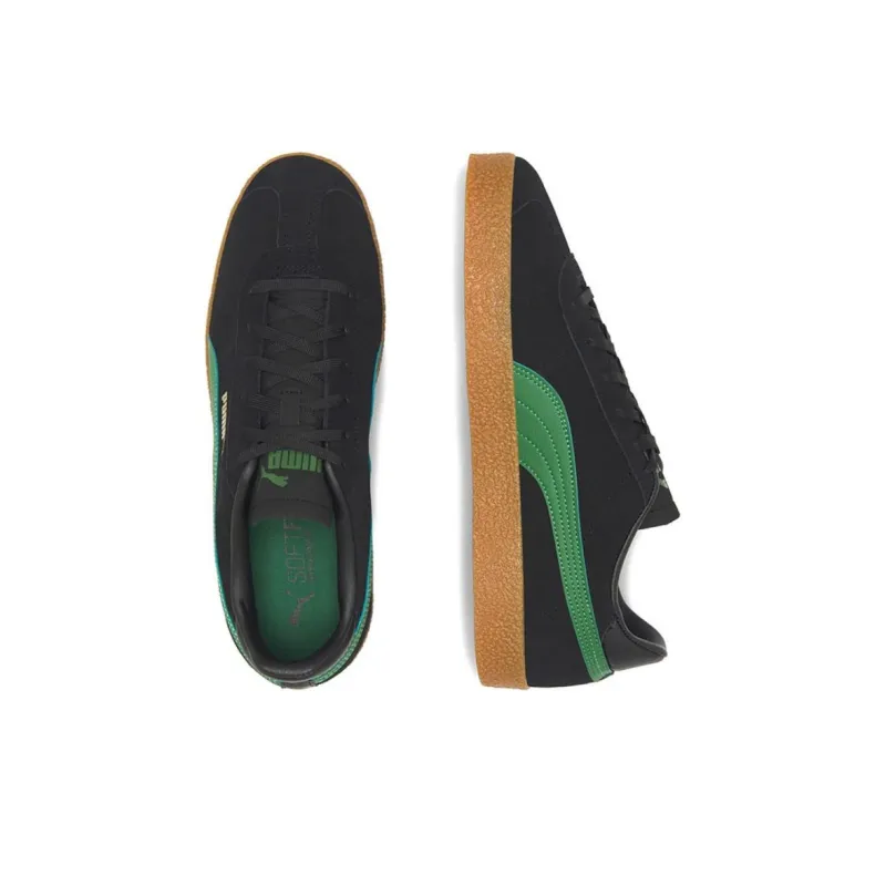 PUMA Club Anti Slip Wear Resistant Low Top Skateboard Shoes Men's Black Green-3