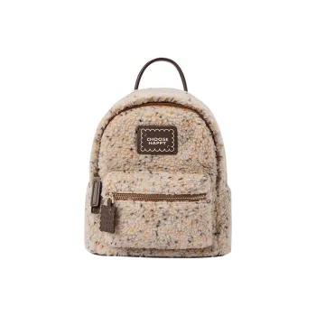 SEM/R Faux Sherpa Backpack Medium Size Women's Coffee/Ecru