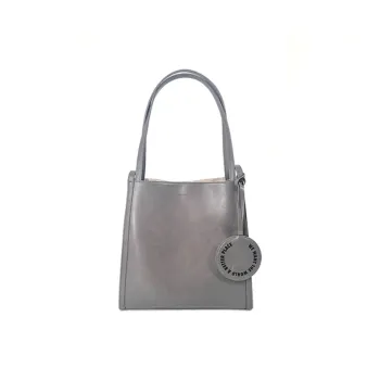 MUYSO Recycled Leather Tote Bag Shopping Bag Portable Backpack Women's Gray