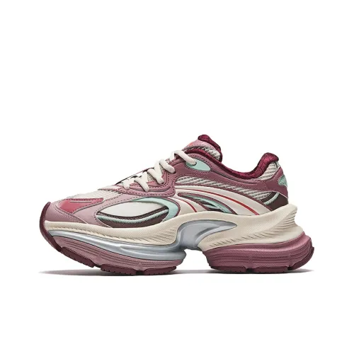 Anta Anti Slip Wear Resistant Low Top Chunky Sneakers Women's Pink