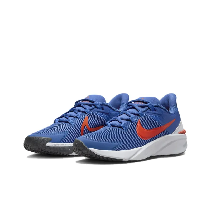 Nike Star Runner 4 Anti Slip Wear Resistant Low Top Kids' Running Shoes Blue White Unisex-3