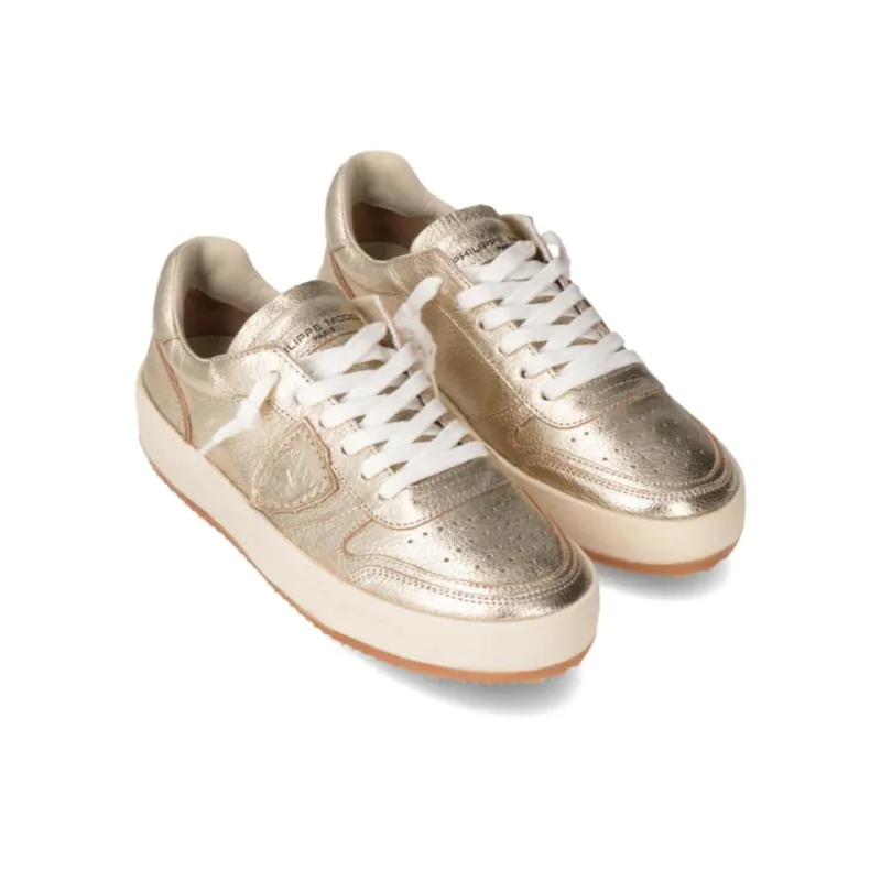 PHILIPPE MODEL Abrasion Resistant Low Top Skateboard Shoes Women's Gold-2