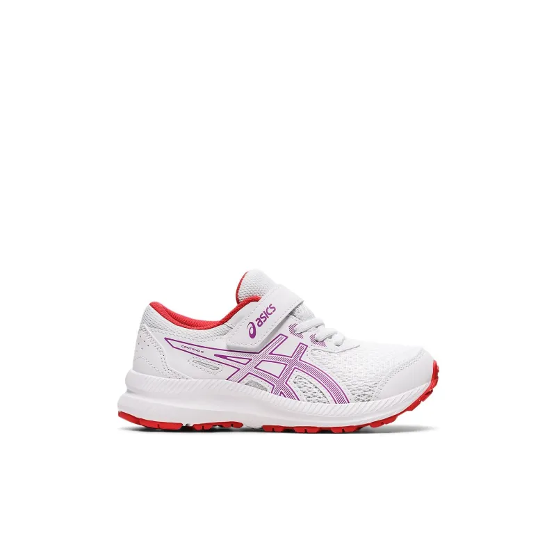 Asics Gel-Contend 8 Anti-Slip Wear-Resistant Low-Top Kids' Running Shoes White Purple Red Kids'-1