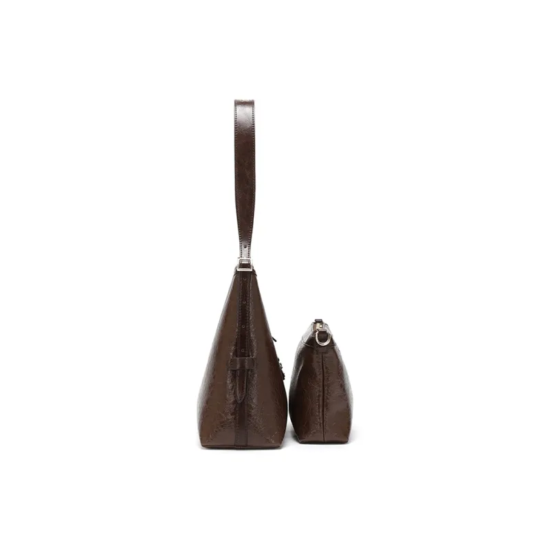 SNOOPY PU Shoulder Bag Regular Women's Brown-4