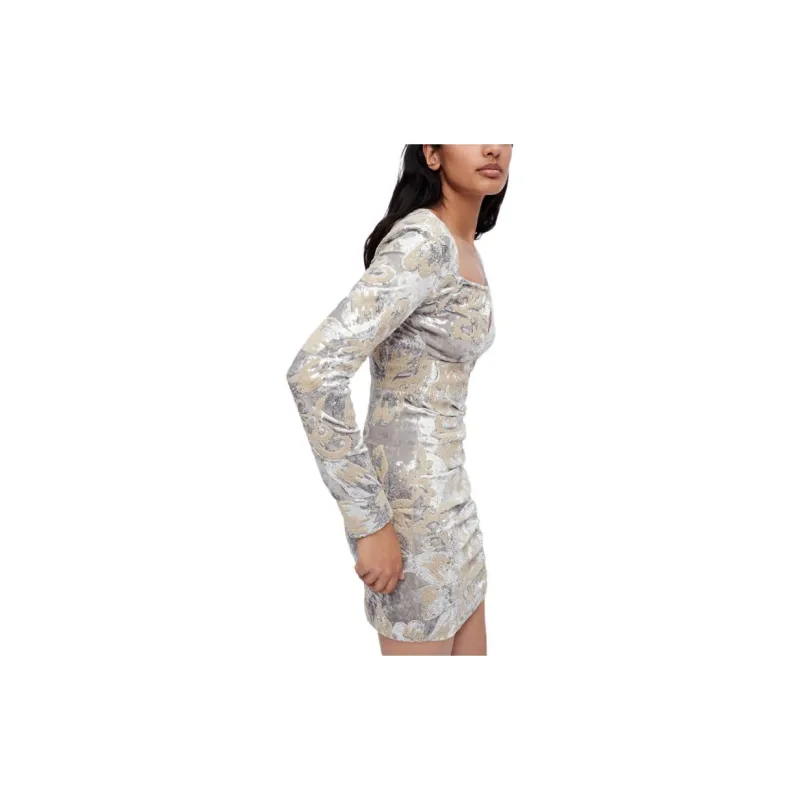 Maje Long-Sleeved Dresses Women's Silver-2