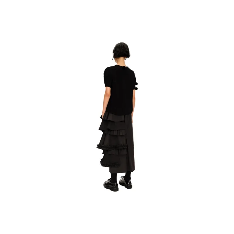 WMWM Casual Long Skirts Women's Black-1