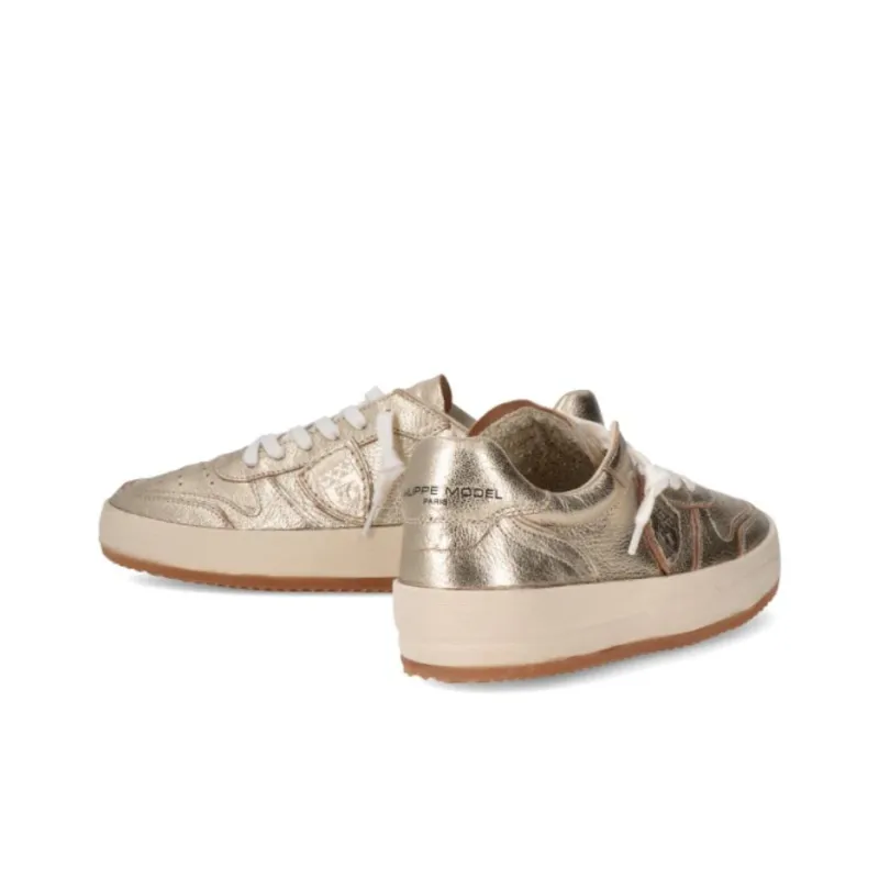 PHILIPPE MODEL Abrasion Resistant Low Top Skateboard Shoes Women's Gold-3