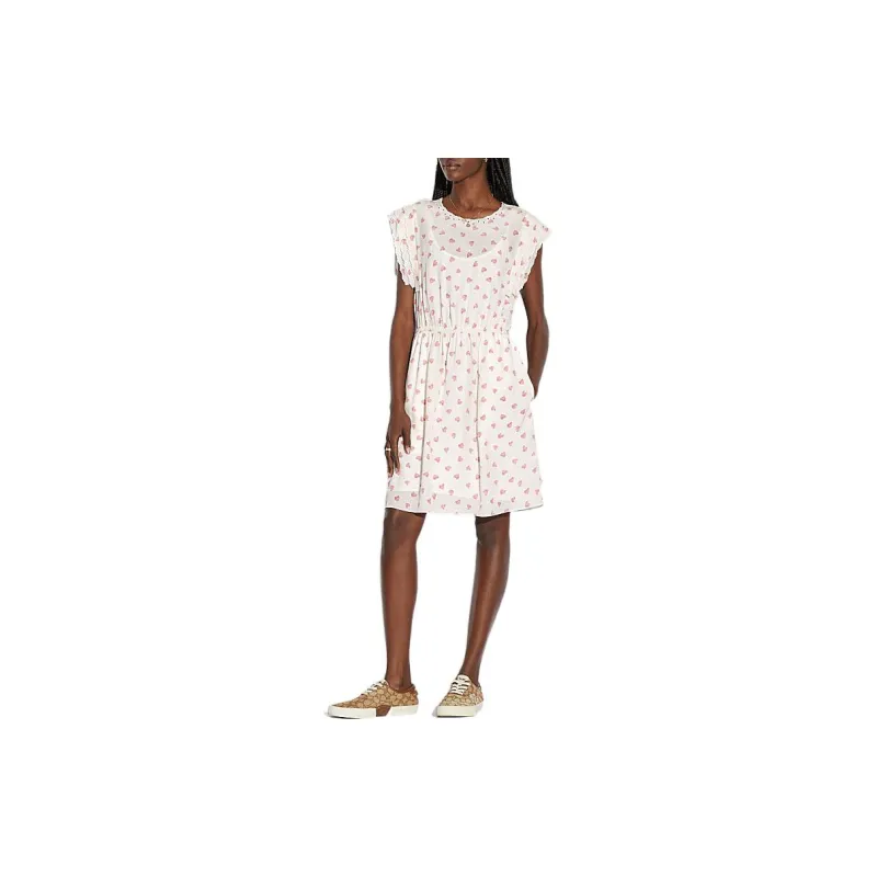 COACH Short Sleeved Dress Women's Pink-2