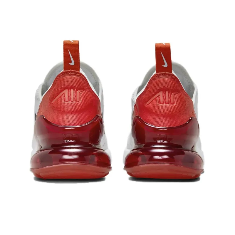 Nike Air Max 270 Slip Resistant And Breathable Kids Lifestyle Shoes White Red Teenagers-3