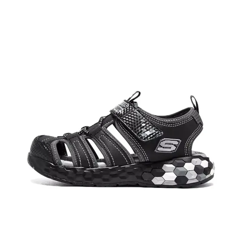 Skechers BOYS Anti Slip Wear Resistant Children's Sandals Black Gray Teenagers-0