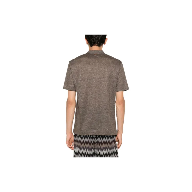Ermenegildo Zegna Short sleeve Linen Polo Shirt-2