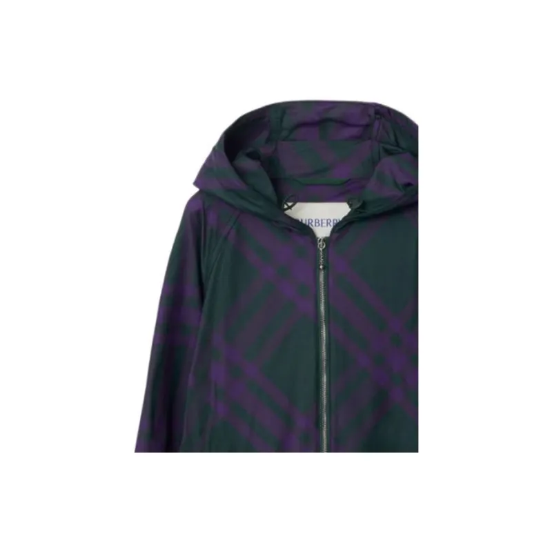 Burberry Check Pattern Zipped Hooded Jacket-7