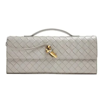 Bottega Veneta Andiamo Series Sheepskin Clutch Regular Women's Gray