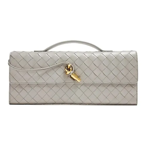 Bottega Veneta Andiamo Series Sheepskin Clutch Regular Women's Gray