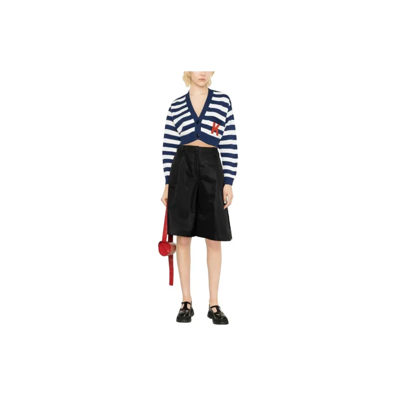 KENZO Striped V Neck Knitted Cardigan-3